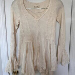 We the Free mini dress boho chic flare sleeves in cream - Size S